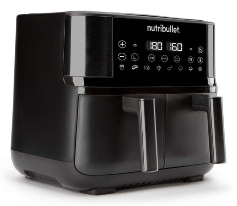 NutriBullet Air Fryer Double Bac Doppia 8 L Indipendente 2850 W Friggitrice ad aria calda Nero