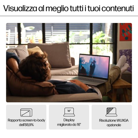 HP INC. Intel Core Ultra 7 155U Computer portatile 40,6 cm (16") 2K 16 GB 1 TB SSD Wi-Fi 6 (802.11ax) Windows 11 Home Argento