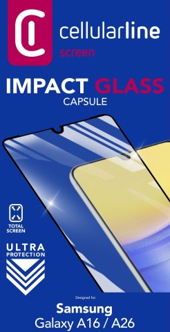 Cellularline Impact Glass Capsule - Galaxy A16 Vetro temperato resistente da bordo a bordo