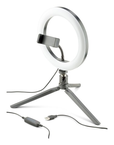 Tech Pop Selfie Ring - Universale Treppiede con anello led luminoso per riprese video e selfie