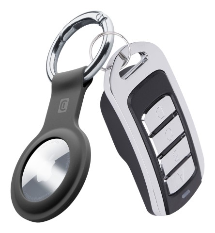 Cellularline Key Ring - AirTag Custodia in silicone con gancio per AirTag
