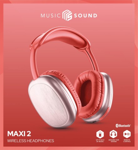 Music Sound Maxi2 Cuffie around-ear Maxi2 Bluetooth 5.0 : cuffie around-the-ear dal design moderno e colorato, che garantiscono un suono potente e bilanciato e un alto comfort d'utilizzo