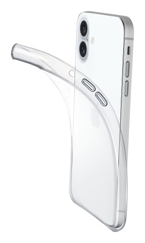 Cellularline Fine - iPhone 16 Plus Cover in gomma morbida ultra sottile e trasparente
