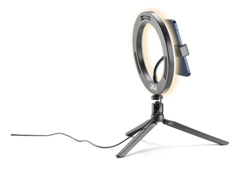 Tech Pop Selfie Ring - Universale Treppiede con anello led luminoso per riprese video e selfie
