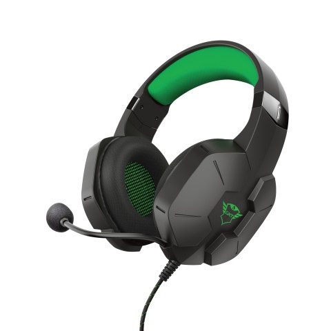 Trust GXT 323X Carus Auricolare Cablato A Padiglione Gaming Nero, Verde