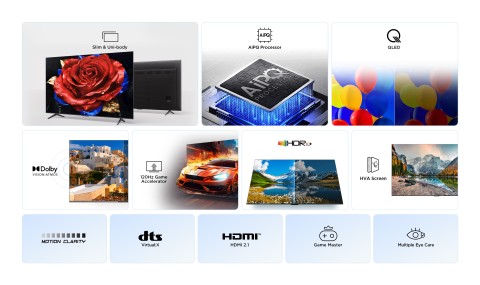 TCL P79K Serie Smart TV QLED 4K 55" 55P79K, Dolby Vision - Atmos, HDR10+, Google TV
