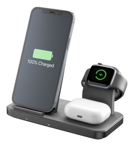 Cellularline TRIO WIRELESS CHARGER Supporto di ricarica wireless 3in1 per dispositivi Apple