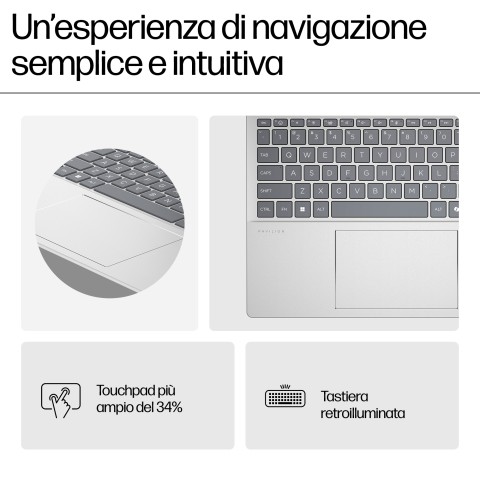 HP INC. Intel Core Ultra 7 155U Computer portatile 40,6 cm (16") 2K 16 GB 1 TB SSD Wi-Fi 6 (802.11ax) Windows 11 Home Argento