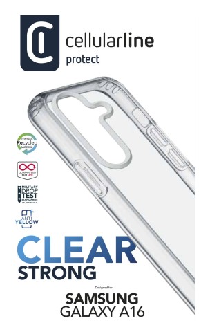 Cellularline Clear Strong - Galaxy A16 Custodia rigida con bordi in gomma