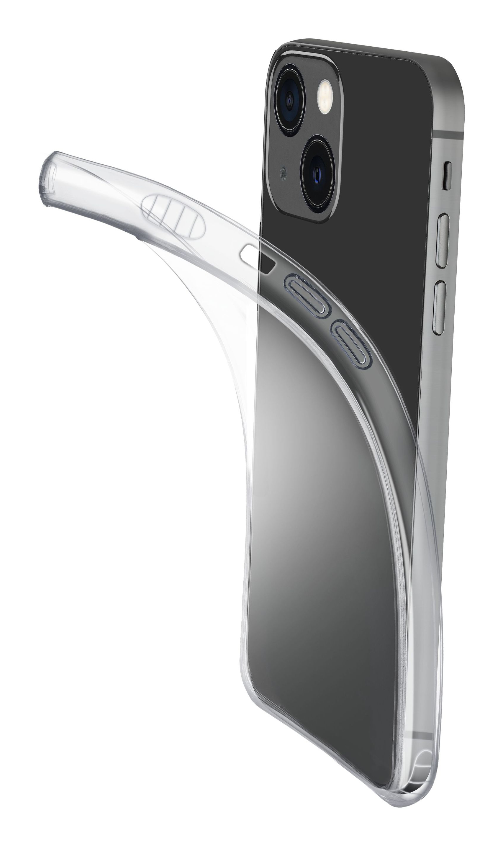 Cellularline Fine - iPhone 13 Cover in gomma morbida ultra sottile e trasparente