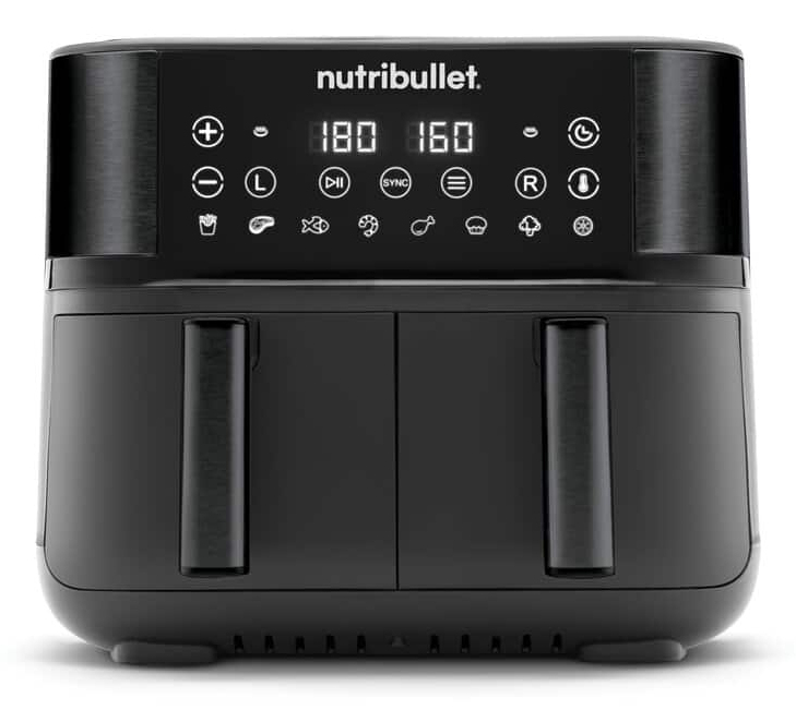 NutriBullet Air Fryer Double Bac Doppia 8 L Indipendente 2850 W Friggitrice ad aria calda Nero
